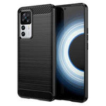 Custodia Carbon Case per Xiaomi 12T Pro / Xiaomi 12T cover in carbonio flessibile in silicone nero
