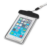 Custodia per telefono impermeabile in PVC con cordino - nera