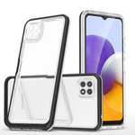 Custodia trasparente 3in1 per Samsung Galaxy A22 5G Frame Gel Cover nera