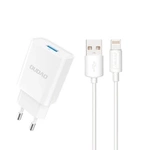 Caricatore da muro Dudao A4EU USB-A 2.1A - bianco + cavo USB-A - Lightning