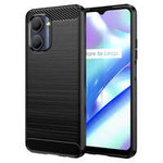 Custodia Carbon Case per Realme C33 cover in carbonio flessibile in silicone nero