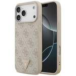 Etui Guess Leather 4G Triangle Strass    MagSafe do iPhone 17 Pro Max różowy