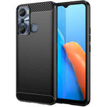 Custodia Carbon Case per Infinix Hot 20i cover in carbonio flessibile in silicone nero