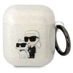 Karl Lagerfeld KLA2HNKCTGT Airpods 1/2 cover trasparente Gliter Karl&amp;Choupette