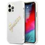 Cover GUESS Apple iPhone 12 12 Pro Vintage Script Gold Clear Hardcase