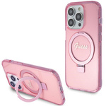 Etui Guess GUHMP15LHRSGSP iPhone 15 Pro 6.1" różowy/pink hardcase Ring Stand Script Glitter MagSafe Case