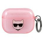 Cover KARL LAGERFELD Apple AirPods 3 Glitter Choupette Custodia rosa