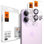 PROTECTOR DE CÁMARA Spigen OPTIK PRO GLAS.TR PROTECTOR DE CÁMARA "EZ FIT" PAQUETE DE 2 IPhone 16 / 16 PLUS / 17 MORADO