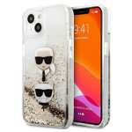 Cover KARL LAGERFELD Apple iPhone 13 Mini Liquid Glitter Karl&Choupette Head Gold Hardcase