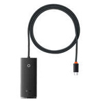 Adattatore HUB di tipo C a 4 porte serie Baseus Lite (da tipo C a USB 3.0 * 4) 1 m nero