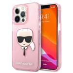 Cover KARL LAGERFELD Apple iPhone 13 Pro Max Glitter Karl's Head Pink Hardcase