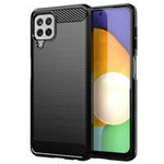Custodia in TPU con cover flessibile in carbonio per Samsung Galaxy A22 4G nera