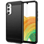 Custodia in carbonio per Samsung Galaxy A34 5G cover in carbonio flessibile in silicone nero