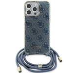 Etui Guess GUHCP15SHC4SEB iPhone 15 / 14 / 13 6.1" niebieski/blue hardcase Crossbody Cord 4G Print Case
