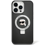 Cover Karl Lagerfeld KLHMP15LHMRSKHK iPhone 15 Pro 6.1" nero/nero durocase Anello Stand Karl Head MagSafe Case