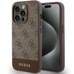 Etui Guess GUHCP15XG4GLBR iPhone 15 Pro Max 6.7" brązowy/brown hardcase 4G Stripe Collection Case