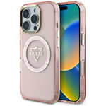 Etui Guess IML Metal Mountain Logo        MagSafe do iPhone 16 Pro Max różowy