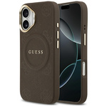 Etui Guess Peony Hot Stamp MagSafe do    iPhone 17 brązowy