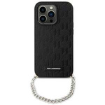 Hülle Karl Lagerfeld KLHCP14SSACKLHPK iPhone 14 6,1" schwarz/schwarz hartcase Saffiano Monogramm Kette Case