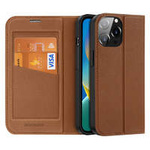 Custodia Dux Ducis Skin X2 per iPhone 14 Pro Max custodia con patta magnetica marrone