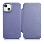 iCarer CE Custodia Folio in Pelle Premium per iPhone 14 Plus Flip Magnetic MagSafe Viola Chiaro (WMI14220715-LP)