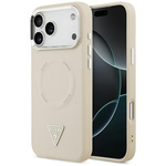 Etui Guess Triangle Logo MagSafe do      iPhone 17 Pro Max beżowy