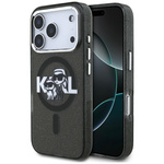 Etui Karl Lagerfeld IML Glitter Karl &   Choupette Sketch Logo MagSafe do iPhone 17 Pro czarny