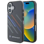 Cover BMW iPhone 16 6,1" nero/nero durocase Motosport IML Strisce casuali