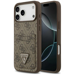 Etui Guess 4G Double Card Triangle do iPhone 17 Pro Max brązowy