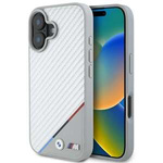 Cover BMW iPhone 16 6,1" grigio/grigio durocase M Carbon Tricolor Line MagSafe