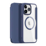 Custodia magnetica MagSafe Flip per iPhone 15 Pro Dux Ducis Skin X Pro - blu