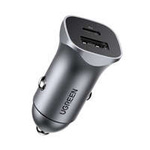Caricabatteria da auto Ugreen USB tipo C / USB 24 W Power Delivery Quick Charge grigio (30780)