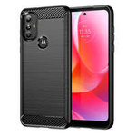 Custodia in TPU con cover flessibile in carbonio per Motorola Moto G Power 2022 nera
