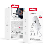 Powerbank Forcell F-Energy Power Plug F5K3 PD 20W 5000 mAh z wbudowanym złączem Lightning biały