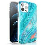 Custodia a colori Kingxbar Watercolor Series per iPhone 12 Pro Max rosa-verde