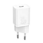 Baseus Super Si 1C caricatore rapido da parete USB Type C 30 W Power Delivery Quick Charge bianco (CCSUP-J02)