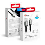 Kabel USB A do Lightning Forcell F-Energy 2,4A 12W Cafule 0,25 m C257 czarny