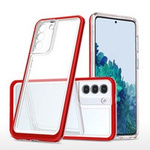 Custodia trasparente 3in1 per Samsung Galaxy S21 + 5G (S21 Plus 5G) Cover in gel con cornice rossa