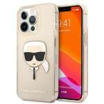 Cover KARL LAGERFELD Apple iPhone 13 Pro Glitter Karl's Head Gold Hardcase