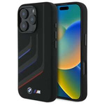Cover BMW iPhone 16 Pro Max nero/nero durocase Linee di svolta in silicone MagSafe