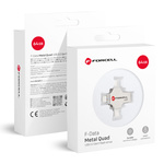 Pendrive 64GB USB 3.2 Gen 1 (USB A / USB C / Lightning / Micro USB) Forcell F-Data Metal Quad srebrny