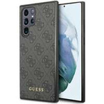Cover Guess GUHCS23LG4GFGR S23 Ultra S918 grigio/grigiocase 4G Metal Gold Logo Case