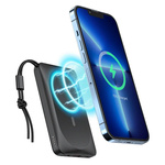 Powerbank zgodny z MagSafe Veger MagOn (VP1151 / W1151) PD QC3.0 2A 20W z ładowaniem indukcyjnym czarny