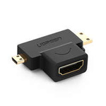 Ugreen HDMI tipo A (femmina) a mini HDMI (maschio) / micro HDMI (maschio) nero (20144)