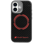 Etui Audi RSQ Carbon Fiber Sport Red     Circle MagSafe do iPhone 17 czarny