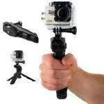Supporto con mini treppiede per fotocamere sportive GoPro SJCAM nero