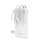 Powerbank Dudao K11 10000mAh z wbudowanymi kablami - biały