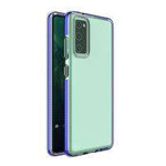 Custodia protettiva in gel TPU trasparente Spring Case con cornice colorata per Samsung Galaxy A72 4G blu scuro