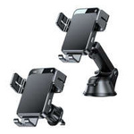 Joyroom Qi wireless 15W caricabatteria automatico per auto supporto per telefono elettrico (cruscotto e presa d'aria) nero (JR-ZS219)