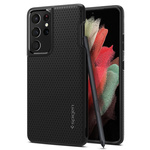 Cover SPIGEN Galaxy S21 Ultra Liquid Air Pen Custodia nera opaca